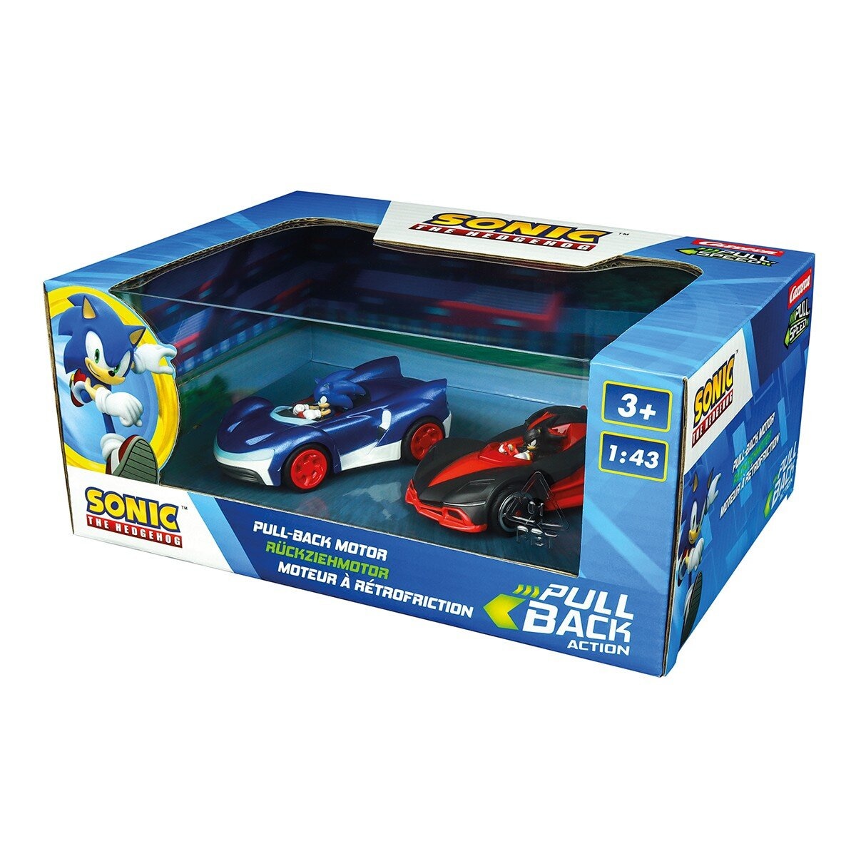 Carrera Team Sonic 1:43 音速小子迴力車2入組 / 3歲以上