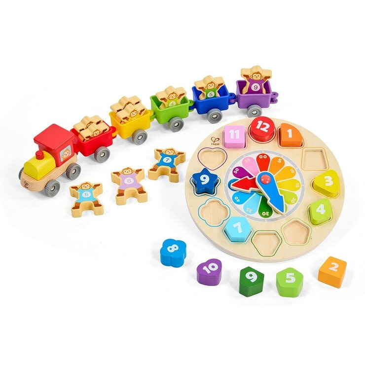 Hape 快樂時鐘和數字火車 / 2歲以上