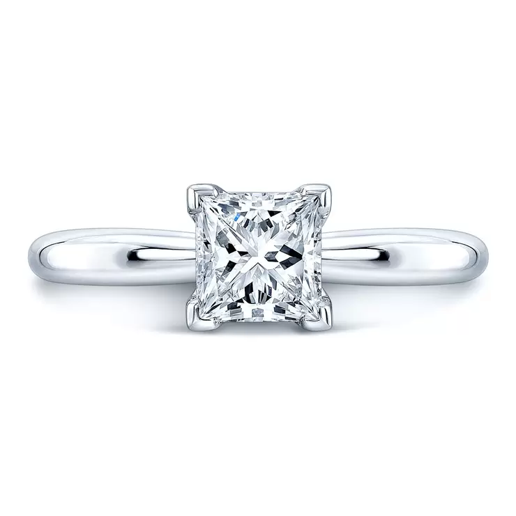 1.00克拉 鉑金 公主方形鑽石戒指 VS2/I