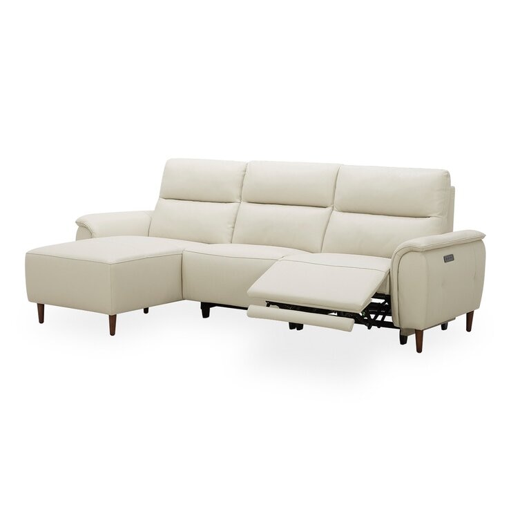 Aiden & Ivy 牛皮電動L型沙發 左