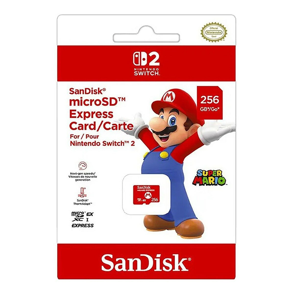 Nintendo Switch 2 瑪利歐賽車世界 + microSD Express 256GB 記憶卡+ 9H保護貼主機組合