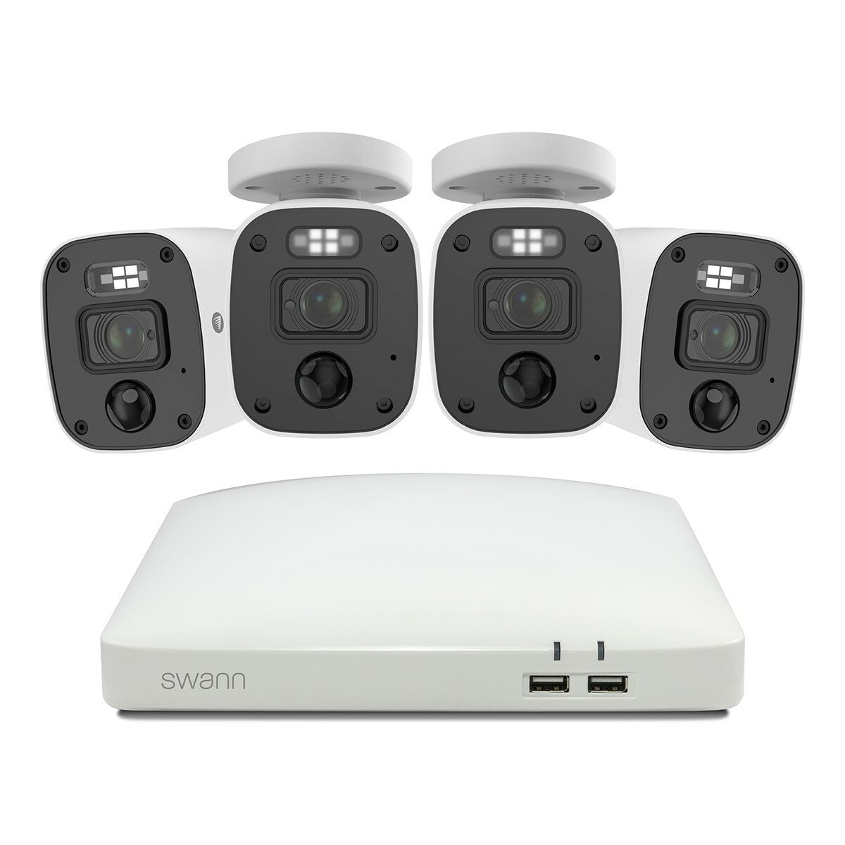 Swann 4K SwannForce 槍型模擬音頻攝影機 X 4 + 8 通道DVR套裝 2TB HDD