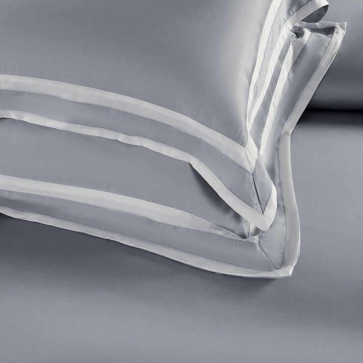 Don Home 萊賽爾素色雙人被套床包六件組 152公分 X 190公分 中灰