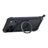 MAGEASY Odyssey Stand M 超軍規防摔磁吸支架手機殼 iPhone 17 Pro Max(皮革午夜) + 鏡頭保護貼Lenz 鈦合金(迷霧鈦) + Vetro 9H 鋼化玻璃保護膜