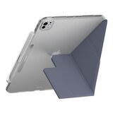 MAGEASY Facet 全方位支架透明背蓋保護套 (筆槽款) 適用於 2024 iPad Pro 11吋 阿拉斯加藍