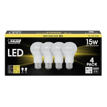 Feit 15W LED 球燈泡 4入 - 黃光 Feit 15W LED 球燈泡 4入 - 黃光