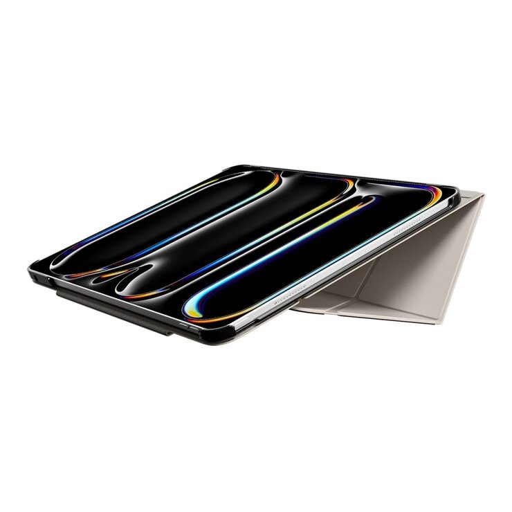 MAGEASY Lift 增高支架保護殼 適用於 iPad Pro 13吋 2024 M4 星光白