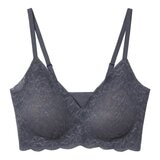 郡是 女立體花紋無鋼圈無痕內衣 深藍紫