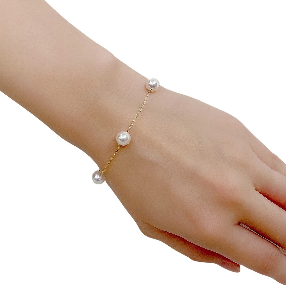 Tokyo Pearl 18K黃K金 6.0公釐 - 6.5公釐 Akoya 珍珠手環