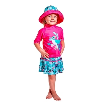 UV Skinz 長袖泳衣 三件組 粉紅色 4歲