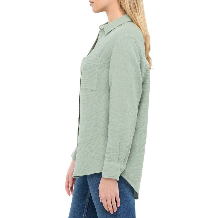 GAP 女長袖襯衫 綠
