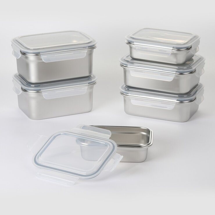 Neoflam 可微波不鏽鋼保鮮盒 含蓋12件組