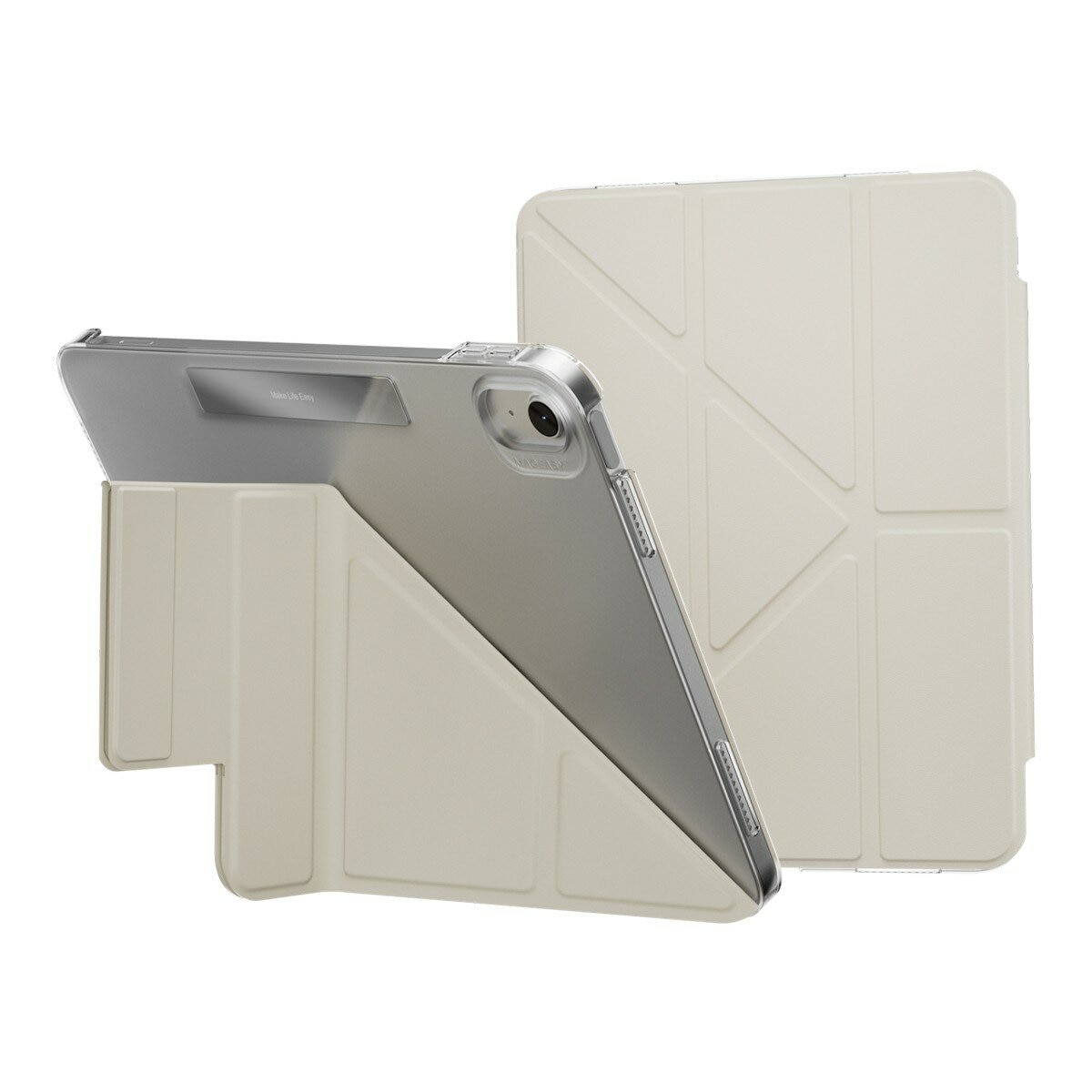 MAGEASY Facet 全方位支架透明背蓋保護套 for 2022 iPad 10 & 2025 iPad A16 星光白