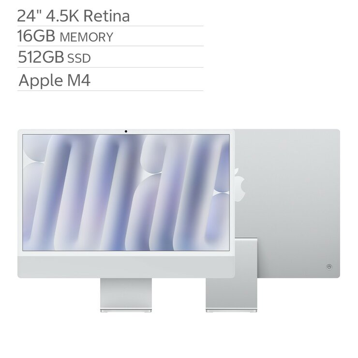 Apple iMac 24吋 搭配 M4 晶片 10核心 CPU 10核心 GPU 512GB SSD 銀色 Apple iMac 24吋 搭配 M4 晶片 10核心 CPU 10核心 GPU 512GB SSD 銀色