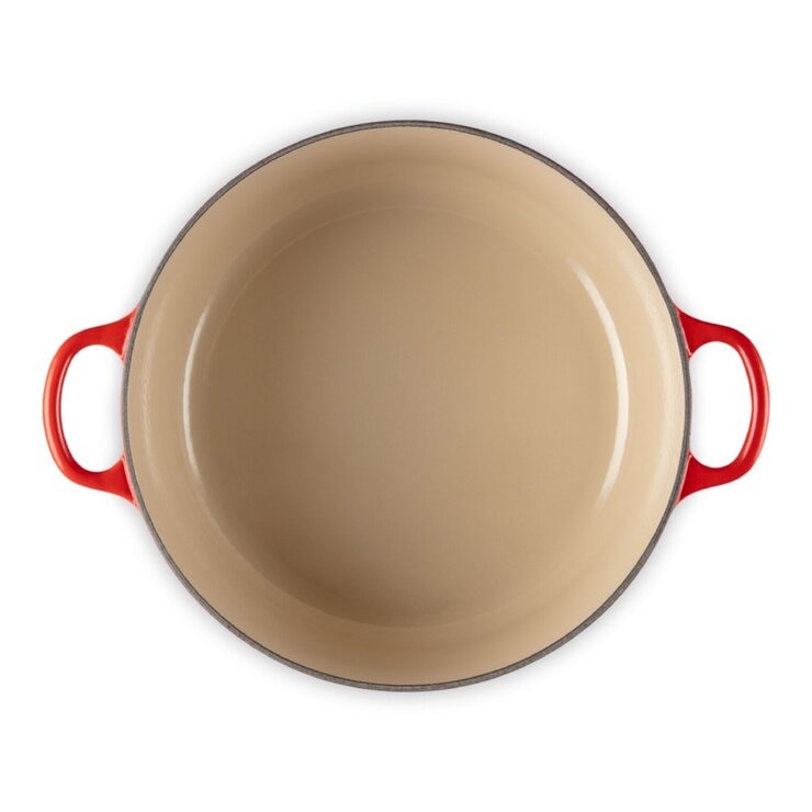 Le Creuset 雙耳圓形鑄鐵鍋 含電木頭鍋蓋 26公分 櫻桃紅