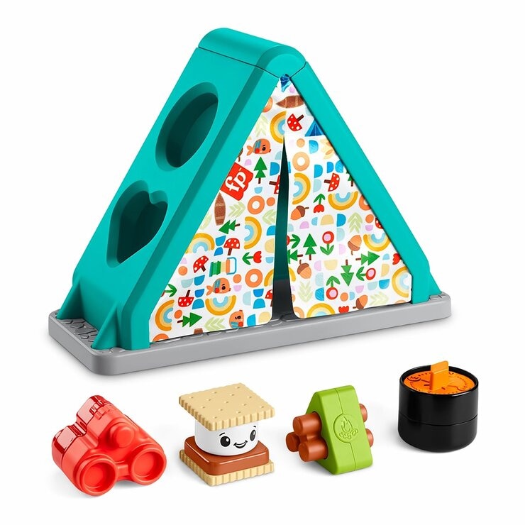 費雪 彈彈小烏龜推車玩具 / 0個月以上 + 形狀認知可愛帳篷 / 6個月以上