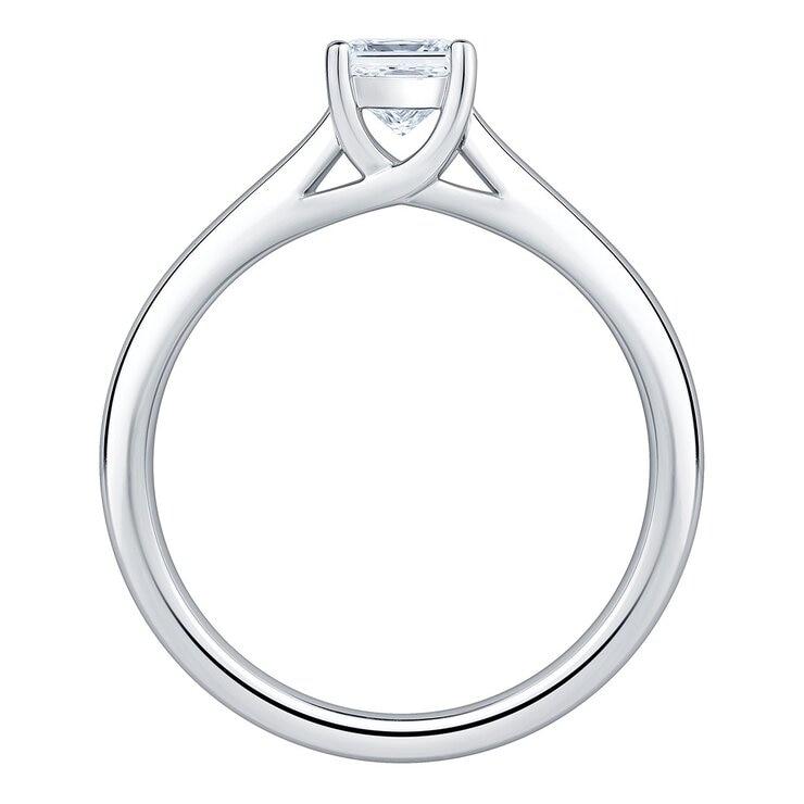 0.50 克拉 18K白K金 方形鑽石戒指 VS2/I