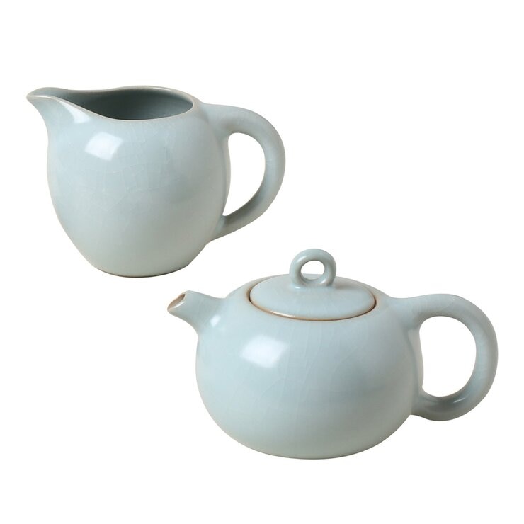 陸寶 汝窯圓珠壺茶組 9件組