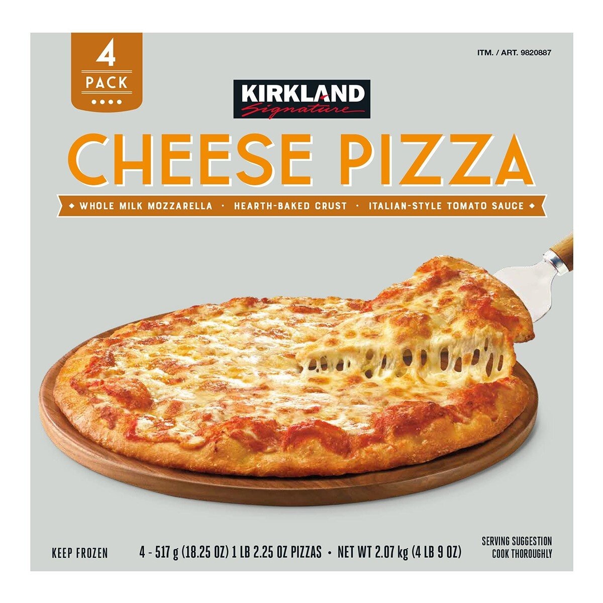 Kirkland Signature 科克蘭 冷凍起司比薩 517公克 X 4入
