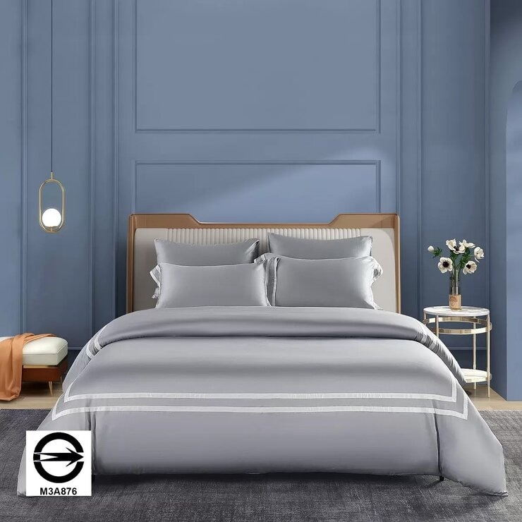 Don Home 萊賽爾素色雙人加大被套床包六件組 182公分 X 190公分 中灰