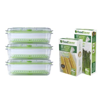 Foodsaver 2.3公升 密鮮盒 6件組 + 真空卷 4入