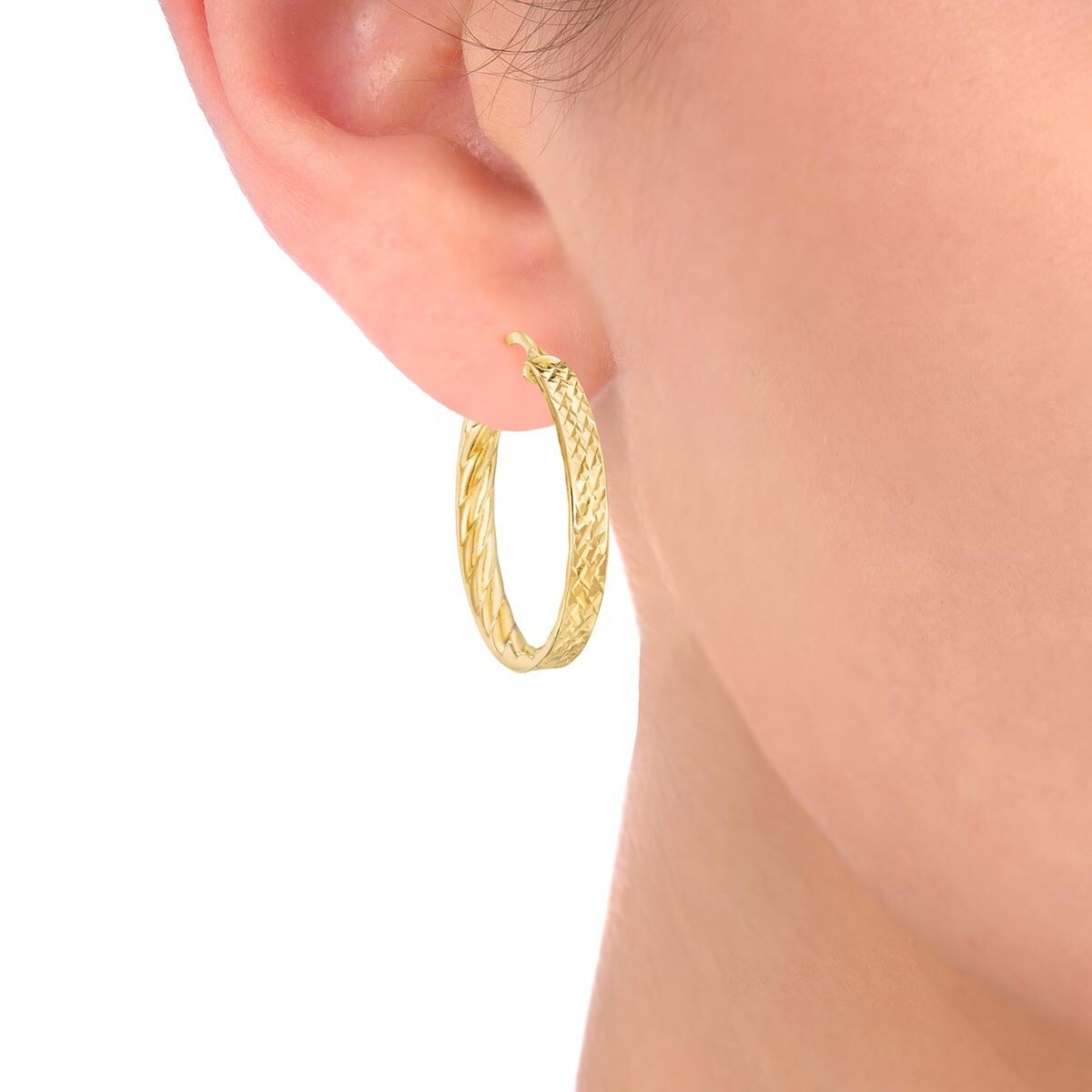 14K黃K金圈型耳環
