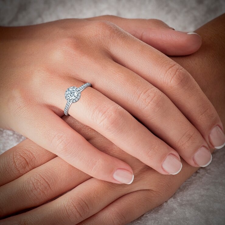 1.00克拉 鉑金 圓形鑽石戒指 VS2/I