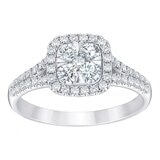 0.85 克拉 14K白K金 圓形鑽石戒指 VS2/I