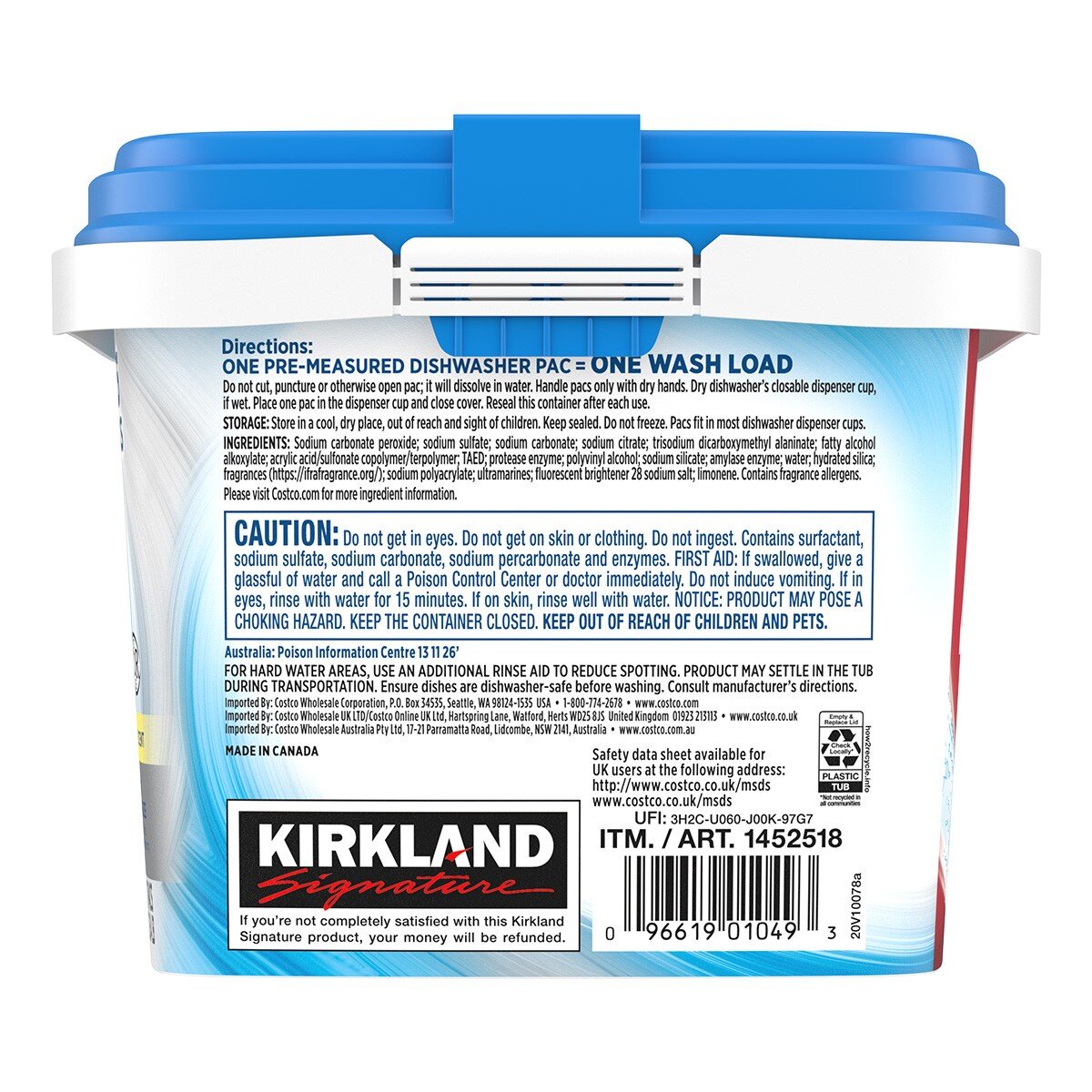 Kirkland Signature科克蘭檸檬香味洗碗錠(洗碗機專用) 115入