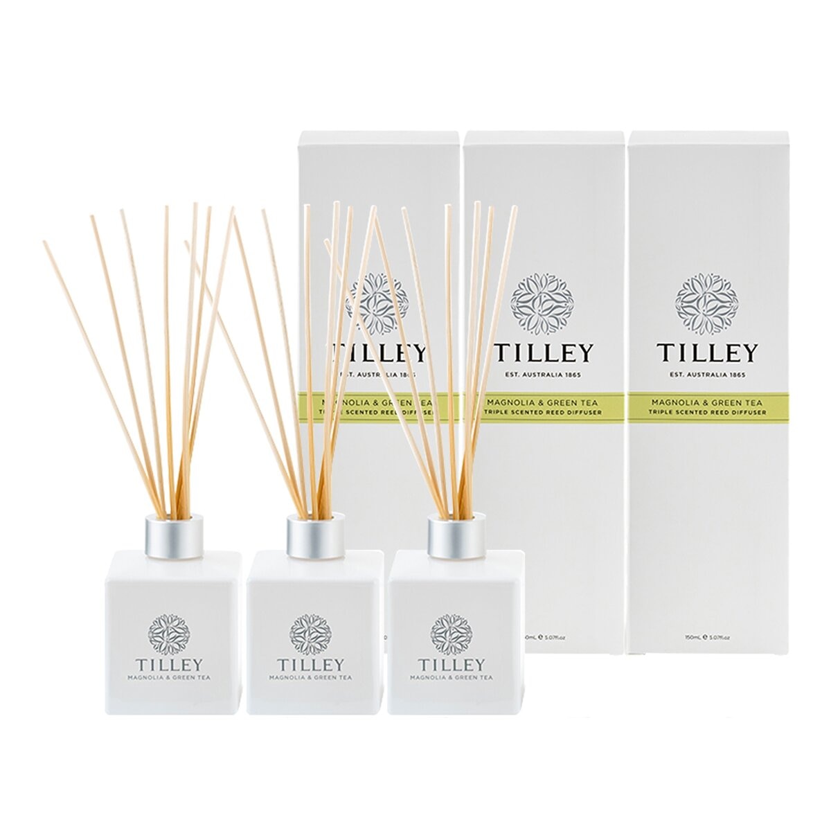 Tilley 澳洲經典香氛擴香組 150毫升 X 3入 木蘭 & 綠茶