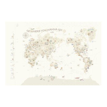 U2 韓國世界地圖水貼自黏壁紙7入-文青版 U2 韓國世界地圖水貼自黏壁紙7入-文青版