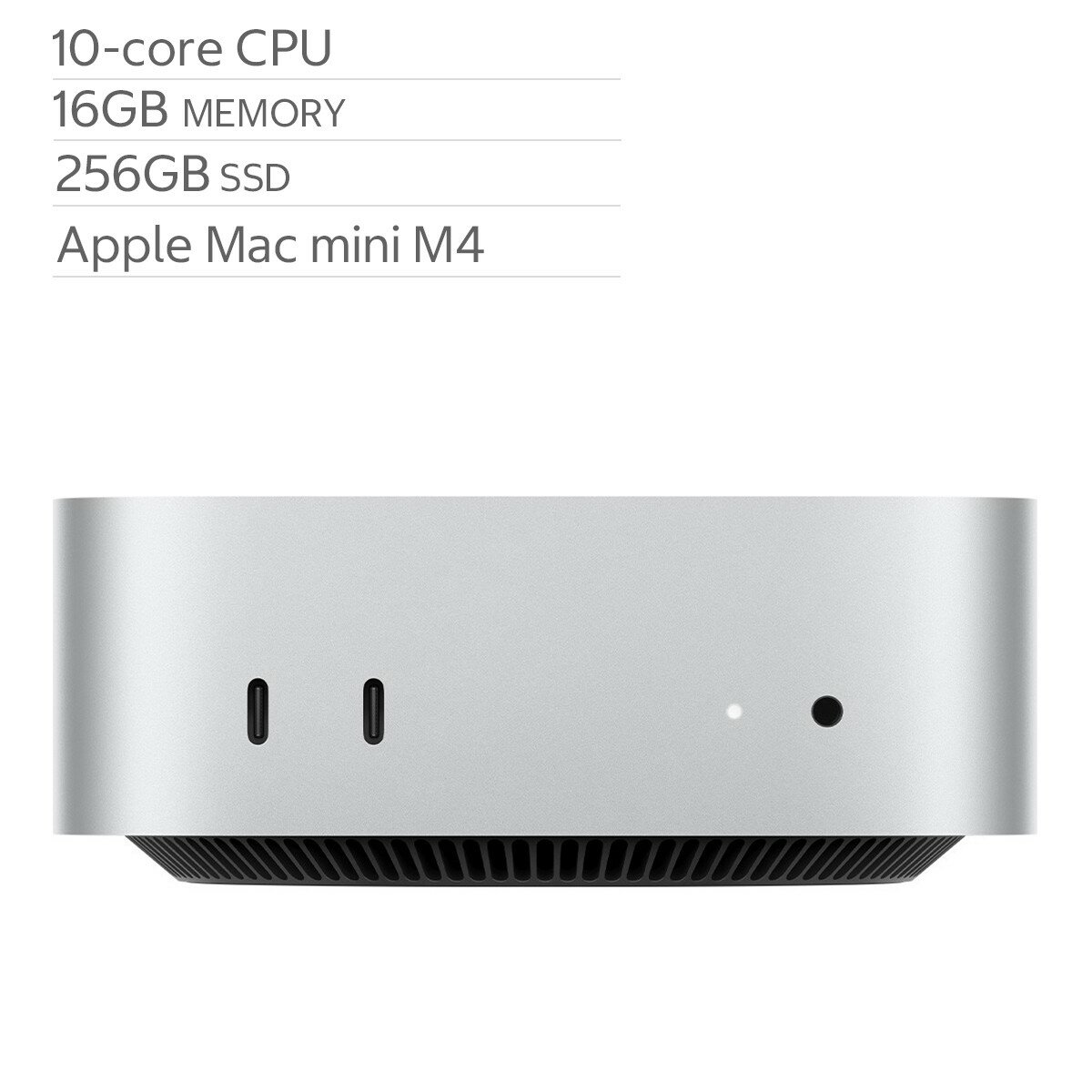 Apple Mac mini Apple M4晶片 配備10 核心 CPU 10 核心 GPU 16GB 256GB SSD