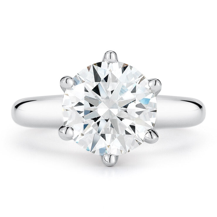 3.00克拉 鉑金 圓形鑽石戒指