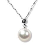 Tokyo Pearl 18K白K金 6.0公釐 - 6.5公釐 Akoya 珍珠鑽石項鍊