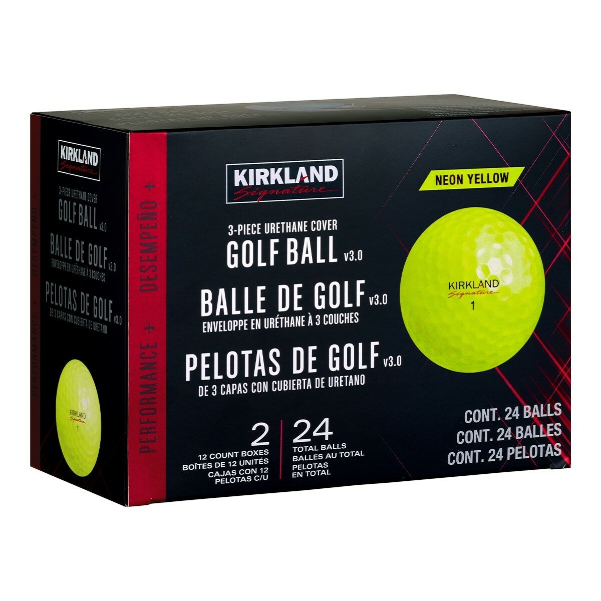 科克蘭 高爾夫三層球24入 黃球