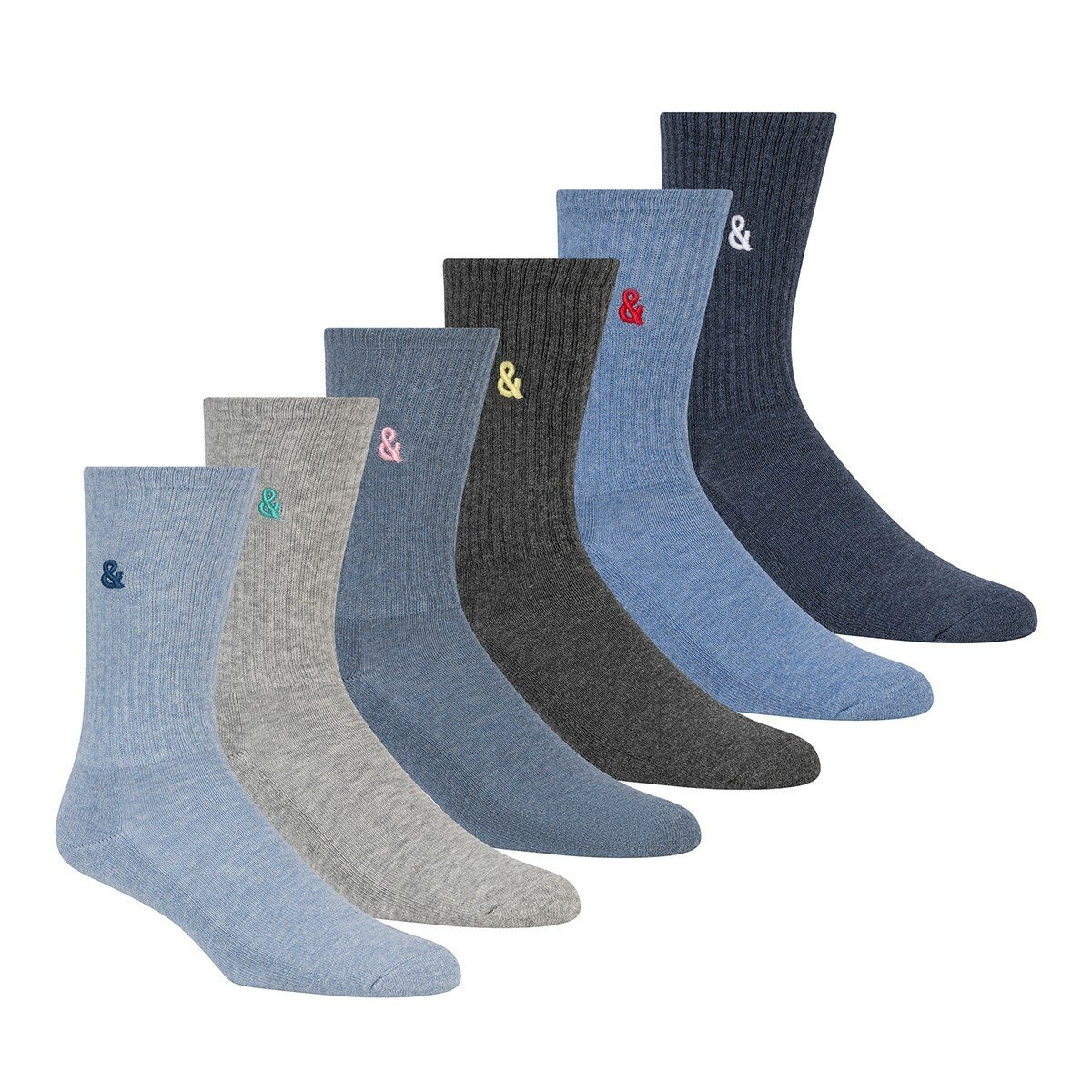 Scotch & Soda 男襪6入組 淺藍