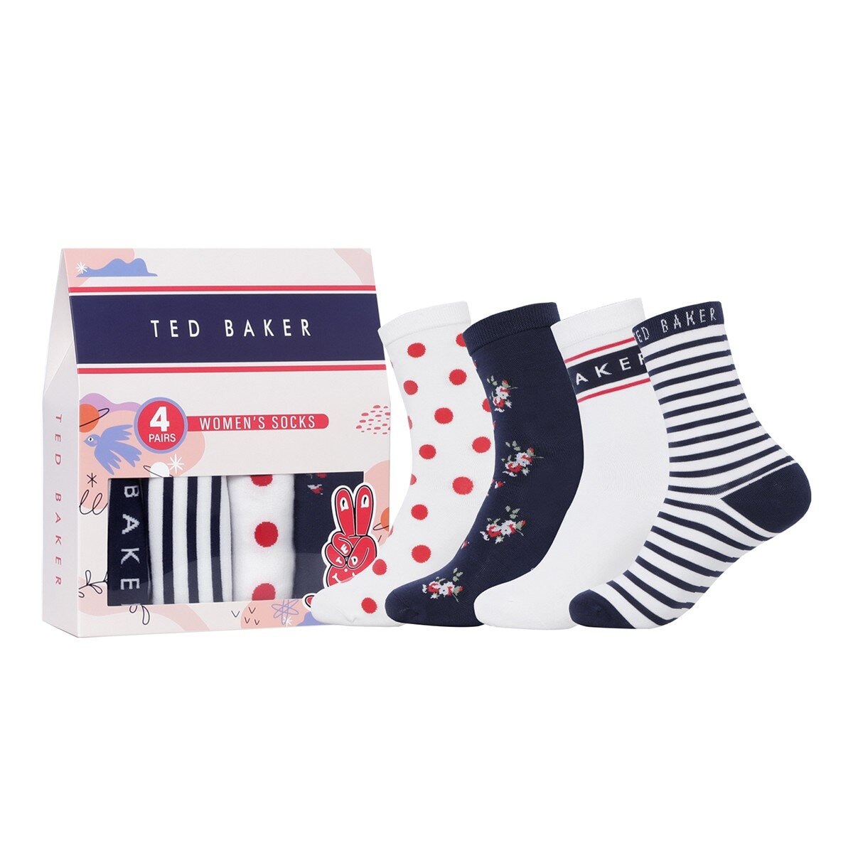 Ted Baker 女中筒襪四入組