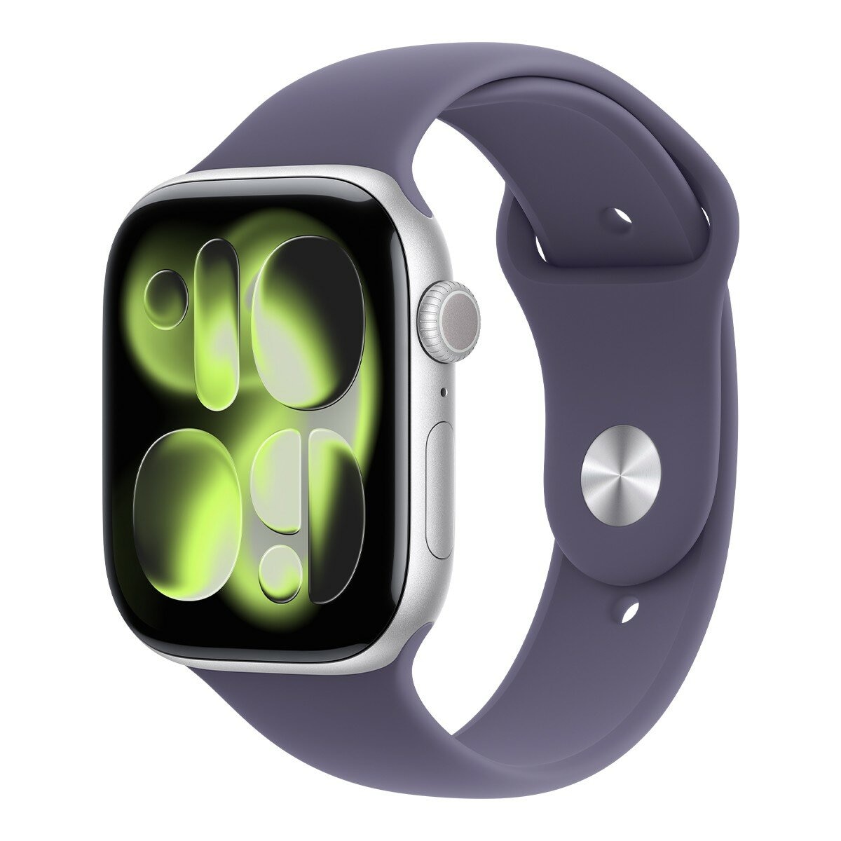 Apple Watch Series 11 GPS 46公釐 銀色鋁金屬錶殼 附霧紫色運動型錶帶 S/M Apple Watch Series 11 GPS 46公釐 銀色鋁金屬錶殼 附霧紫色運動型錶帶 S/M