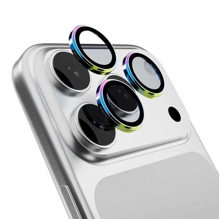 MAGEASY Bright M 不發黃軍規磁吸透明殼 iPhone 17 Pro(午夜磁圈) + 鏡頭保護貼Lenz(炫彩) + Vetro 9H 鋼化玻璃保護膜