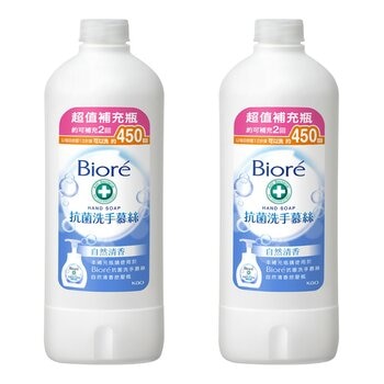 Biore 抗菌洗手慕絲自然清香 補充瓶 450毫升 X 2入