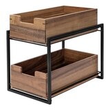 Seville Classics 雙層木製抽屜式置物籃架