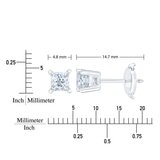 0.73 克拉 14K白K金 方形鑽石耳環 VS2/G
