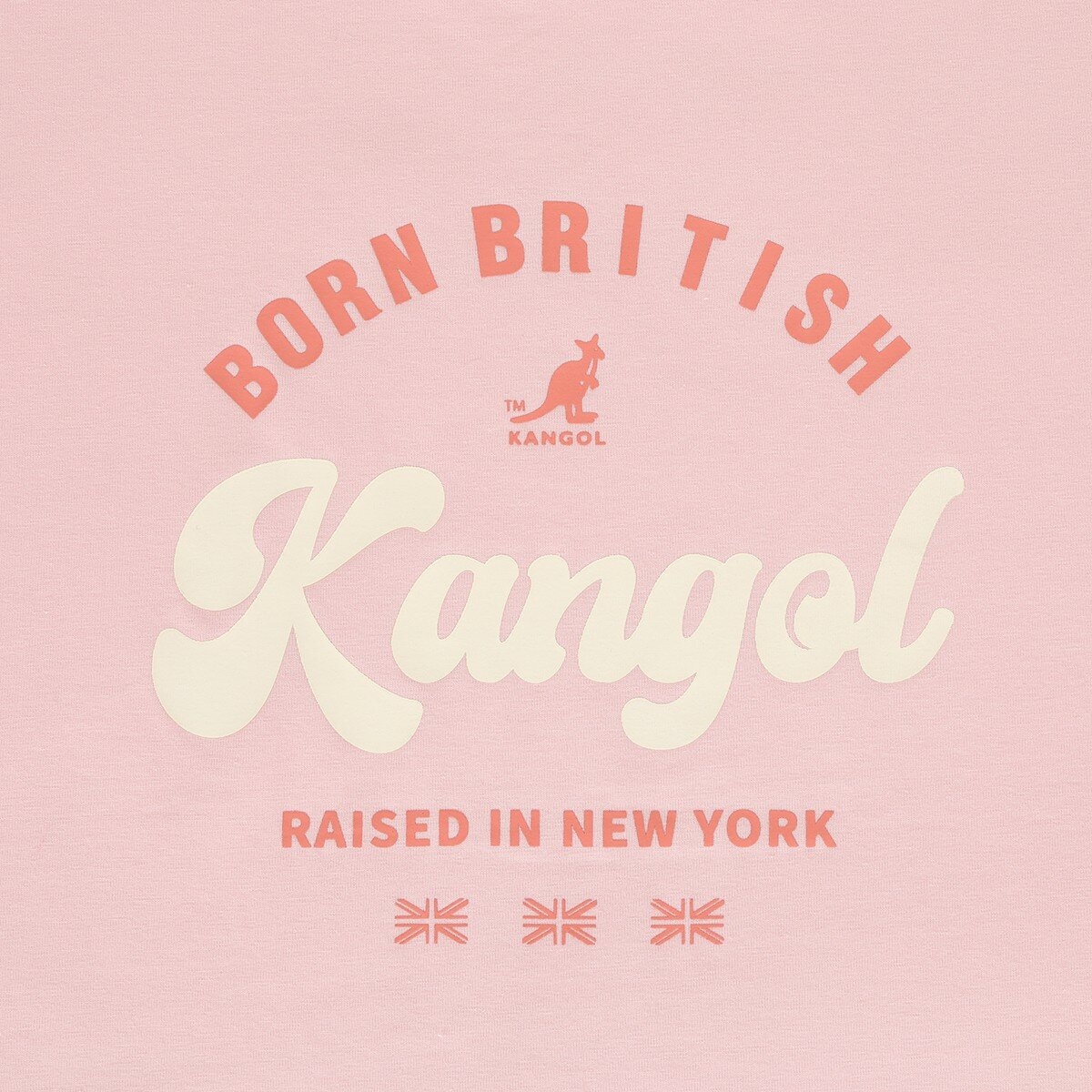 KANGOL 印花女短袖Logo上衣 粉