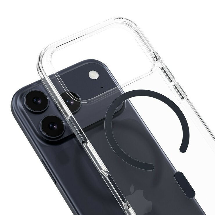 MAGEASY Bright M 不發黃軍規磁吸透明殼 iPhone 17 Pro(午夜磁圈) + 鏡頭保護貼Lenz鈦合金(午夜鈦) + Vetro 9H 鋼化玻璃保護膜