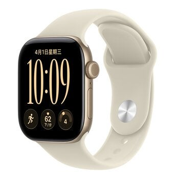 Apple Watch Series 12 (GPS) 42公釐 淺金色鋁金屬錶殼 沙色運動型錶帶 S/M