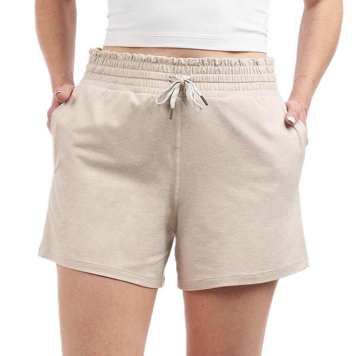 科克蘭 女輕量休閒短褲 米 科克蘭 女輕量休閒短褲 米