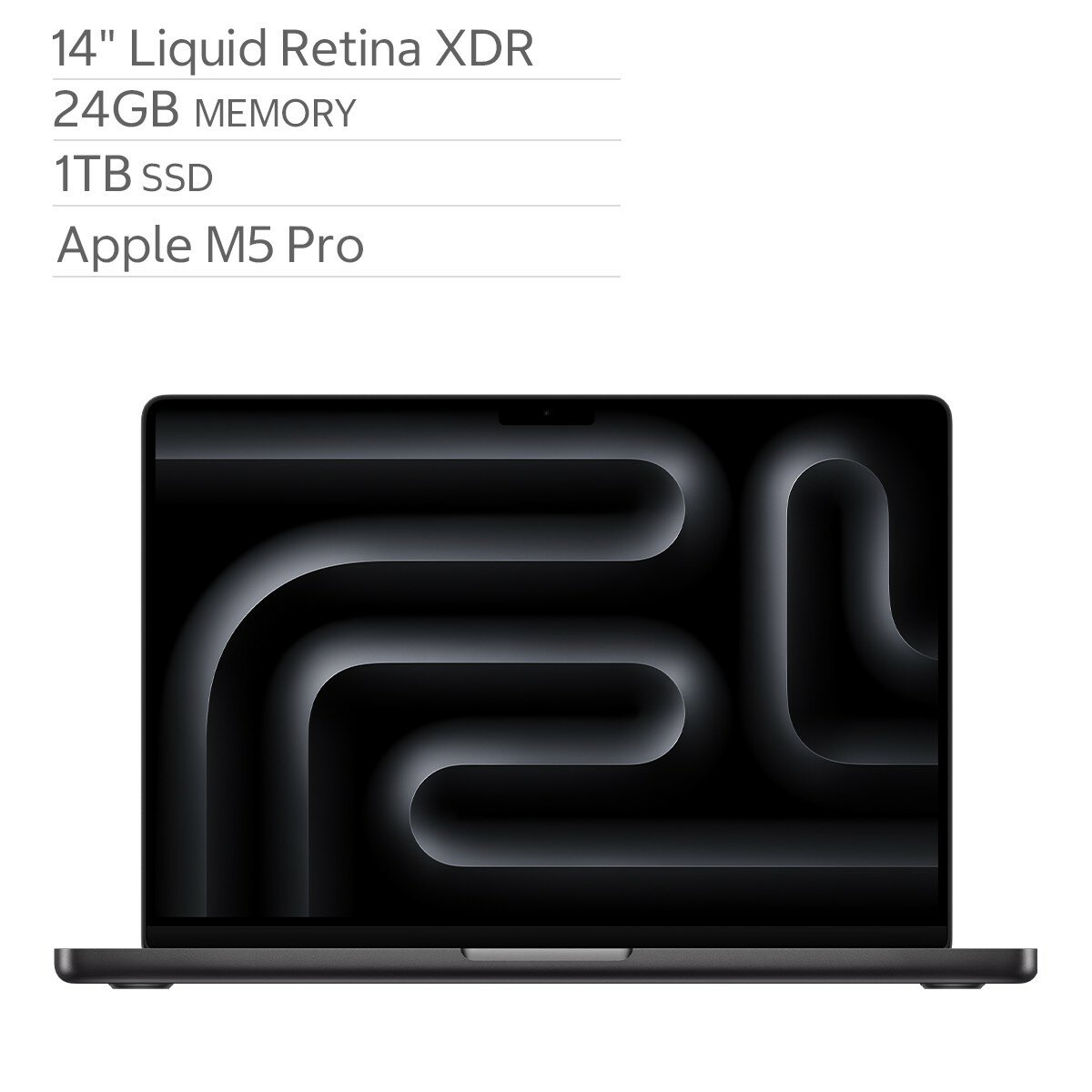 Apple MacBook Pro 14吋 搭配 M5 Pro晶片 15核心CPU 16核心GPU 24GB 1TB SSD 太空黑色