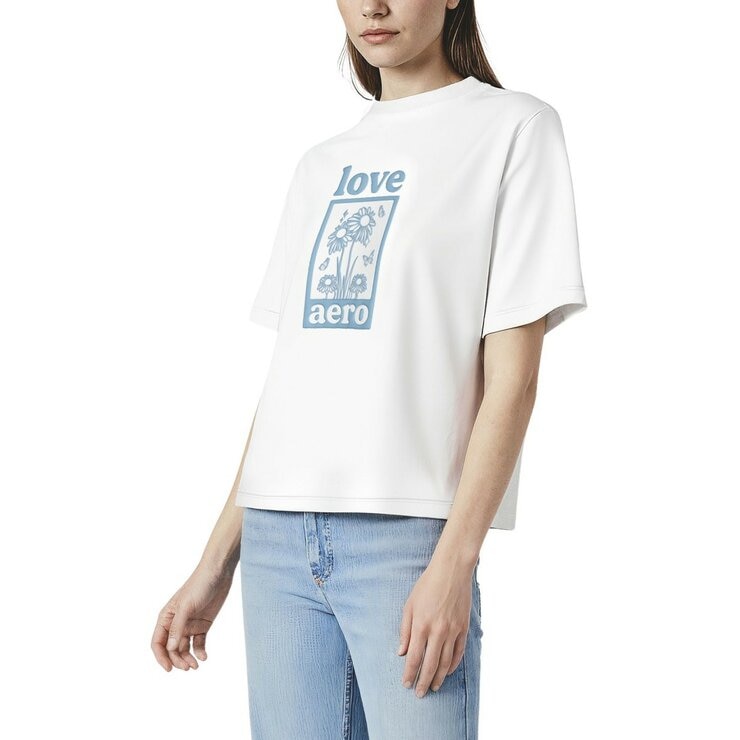 Aeropostale 女短袖上衣 白藍 L