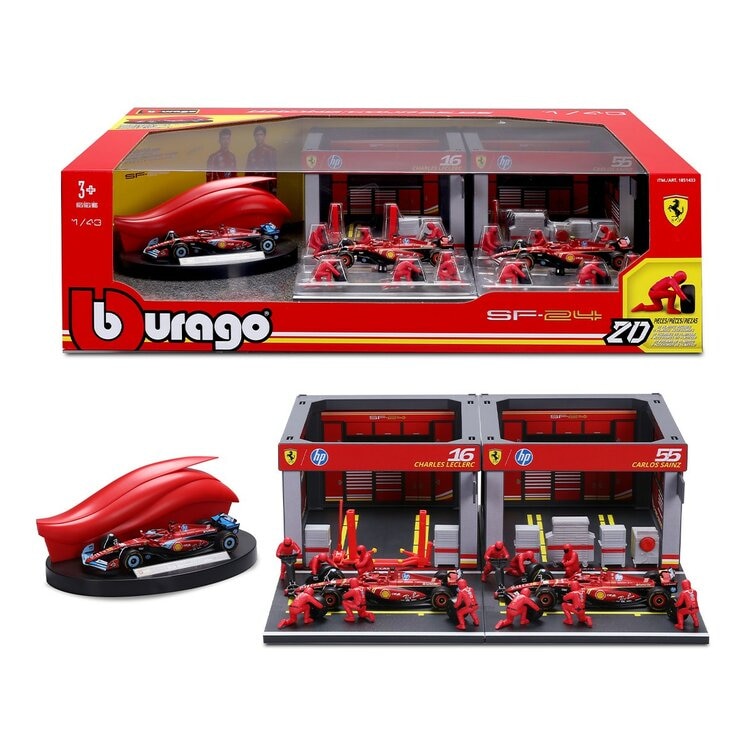 Bburago 1:43 賽車維修中心 Ferrari / 3歲以上