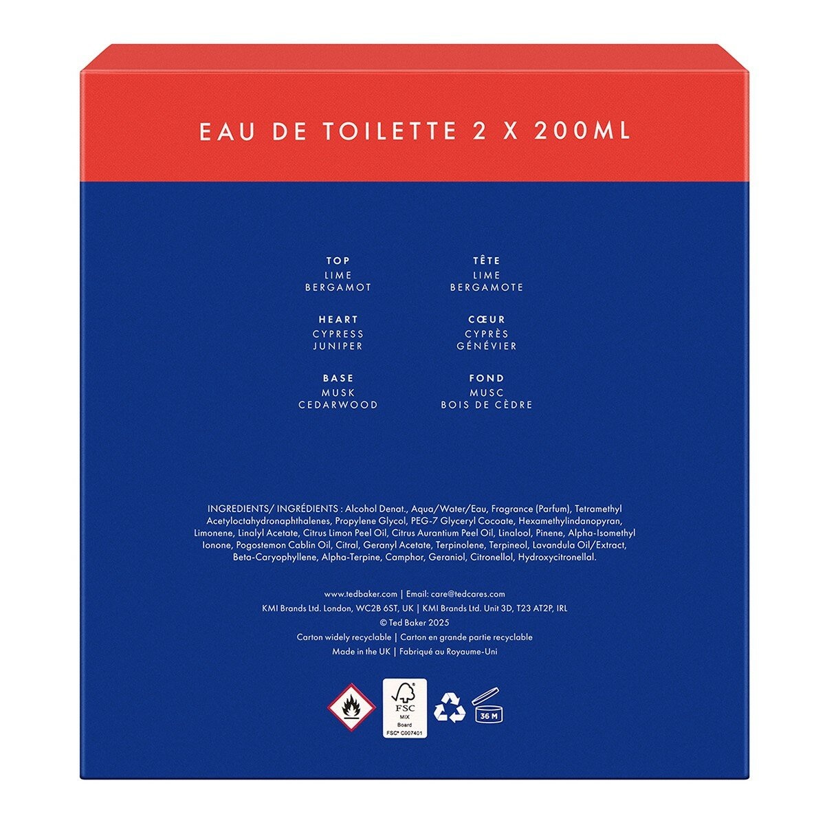 Ted Baker 經典款香水 200毫升 X 2入